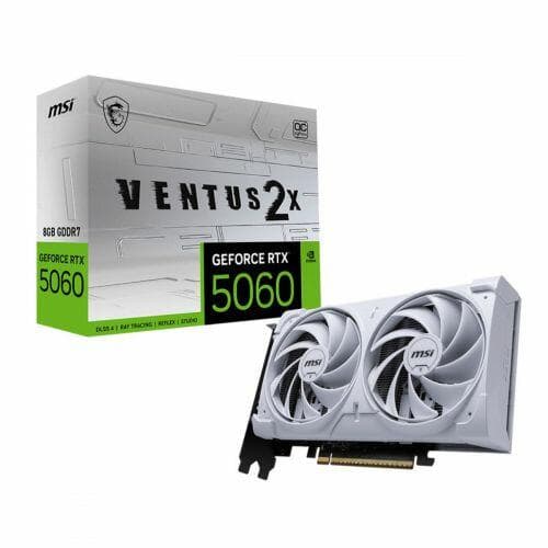 Placa de Video MSI Geforce RTX 5060 Ventus OC White 2X 8GB 128 Bits - HDMI/3X DP - 912-V537-018