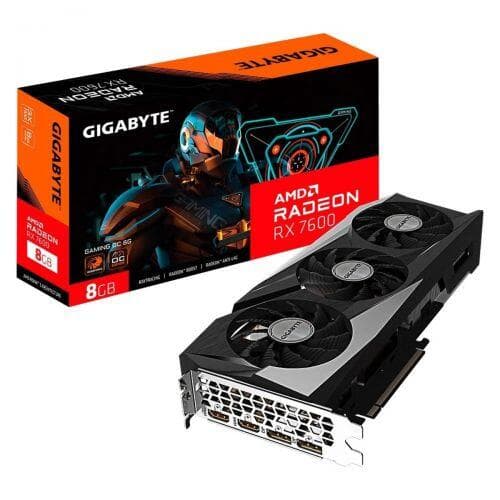 Placa de V�deo RX 7600 GAMING OC 8G AMD Radeon Gigabyte, 8GB, GDDR6, 128bits, RGB - GV-R76GAMING OC-8GD
