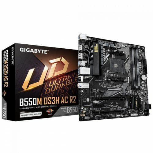 Placa M�e Gigabyte B550M DS3H AC R2, Wi-Fi, AMD AM4, mATX, DDR4