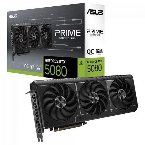 Placa de V�deo Asus Prime NVIDIA GeForce RTX 5080 OC, 16GB, GDDR7, DLSS, Ray Tracing, PRIME-RTX5080-O16G