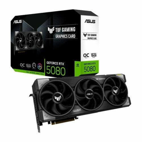 Placa de V�deo ASUS RTX 5080 TUF GAMING OC NVIDIA GeForce, 16GB, GDDR7, G-Sync, Ray Tracing, DLSS 4, HDR - 90YV0M30-M0NA00