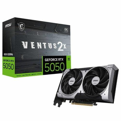 Placa de Vídeo MSI GeForce RTX 5050 VENTUS 2X OC 8GB GDDR6 128 Bits PCIe 5.0 - 912-V538-010