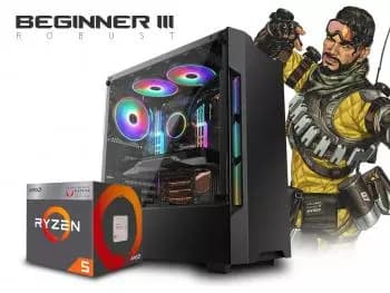 PC Gamer Beginner III Robust AMD Edition (AMD Ryzen 5 3400G, 16GB DDR4-3200, AMD A320, 240GB SSD, 500W , Radeon RX Vega 11)