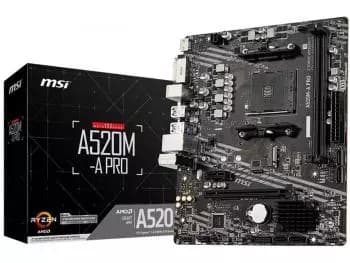 Placa Mãe MSI A520M-A PRO (Socket AM4/AMD A520/M.2)