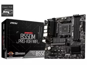 Placa Mãe MSI B550M PRO-VDH WIFI (Socket AM4/AMD B550/M.2/WiFi 5 802.11ac/Bluetooth 4.2)