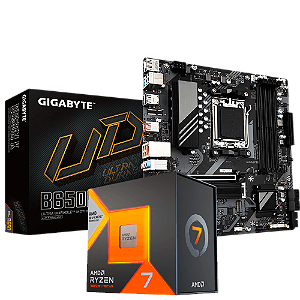 Kit Upgrade AMD Ryzen 7 7800X3D + Placa Mãe Gigabyte B650M K AM5 MATX DDR5