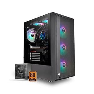 Gabinete Gamer Thermaltake S200 TG ARGB Lateral de Vidro 4 Fans e Com Fonte 650W Preto - CA-3X2-65M1WZ-00