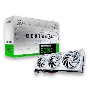 Placa de Vídeo MSI GeForce RTX 5080 Ventus 3X OC White 16GB GDDR7 256 bit - 912-V531-202