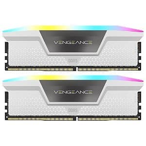 Memória Corsair Vengeance DDR5 64GB (2x32GB) DDR5 6400MHz C32 RGB White - CMH64GX5M2B6400C32W