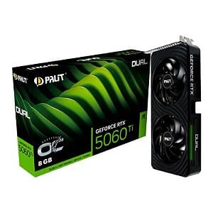 Placa de Vídeo Palit GeForce RTX 5060 Ti Dual OC 8GB GDDR7 128-bit - NE7506TT19P1-GB2062D