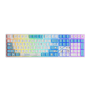 Teclado Mecânico Gamer Akko Pochacco 5108B Plus RGB Switch Akko Cream Blue V3 Pro ANSI