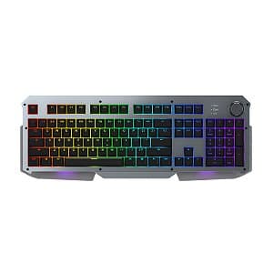 Teclado Mecânico Gamer Akko 6104S RGB 108 Full Size Switch Cherry MX Brown Chassi de Metal RGB ANSI Cinza e Preto