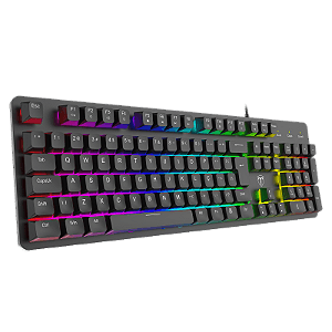 Teclado Gamer T-Dagger Echo Membrana Preto RGB Estrutura em Metal Full Size ABNT2 T-TGK109