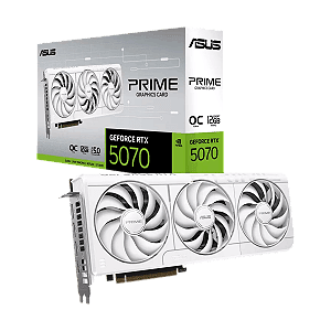 Placa de Vídeo ASUS GeForce RTX 5070 Prime OC White 12GB GDDR7 192 bit - PRIME-RTX5070-O12G-WHITE