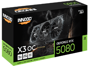Placa de Vídeo Inno3D GeForce RTX 5080 X3 OC 16GB GDDR7 256 bit - N50803-16D7X-17603930