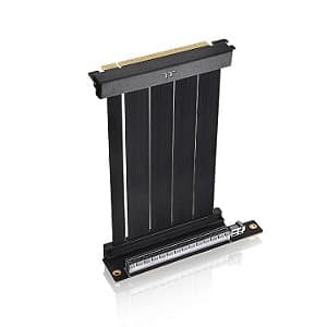 Cabo Riser Thermaltake PCI-E 4.0 Dual 90 Graus 130mm Preto X16 com Blindagem EMI - AC-071-CO1OTN-C1