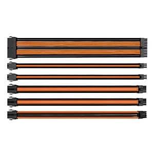 Cabo Sleeve Modular Thermaltake TtMod 300mm Preto e Laranja Combo Kit - AC-036-CN1NAN-A1