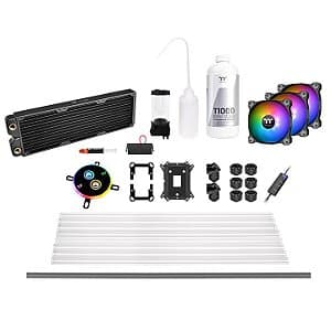 Water Cooler Custom Thermaltake Pacific C360 DDC Kit Hard Tube PETG Radiador de Cobre 360mm Bomba e Reservatório DDC Bloco W4 ARGB 5V Sync - CL-W243-CU12SW-A