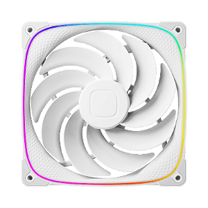 Fan Geometric Future Squama 2503R Reverse Blade 140mm RGB Branco - GEO-S2503RW-14S