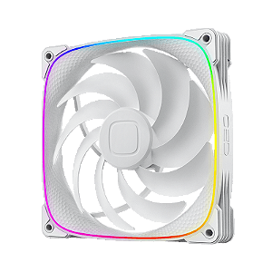 Fan Geometric Future Squama 2503 140mm RGB Branco - GEO-S2503W-14S