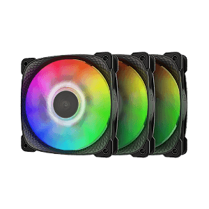 Kit 3 Fans Geometric Future Squama 2505 120mm RGB Preto - GEO-S2505B-3