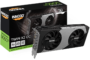 Placa de Vídeo Inno3D GeForce RTX 5060 Ti TWIN X2 OC 16GB GDDR7 128 bit - N506T2-16D7X-191073N