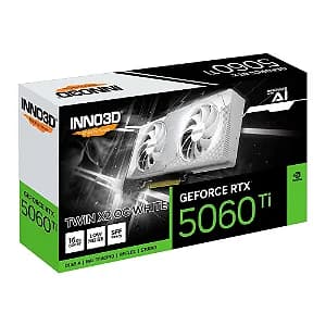 Placa de Vídeo Inno3D GeForce RTX 5060 Ti TWIN X2 OC White 16GB GDDR7 128 bit - N506T2-16D7X-191073W