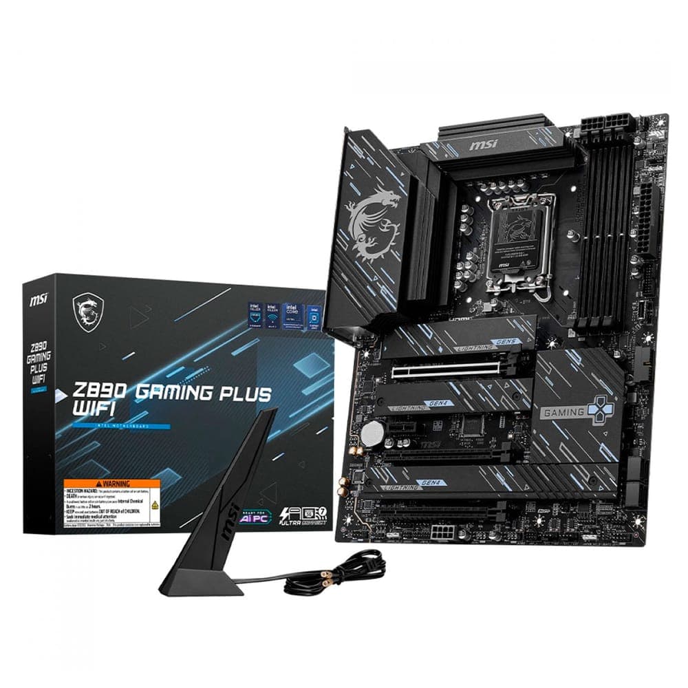 Placa Mãe MSI Z890 Gaming Plus - (LGA 1851 - DDR5 9200 O.C) - Chipset Intel Z890 - Wi-Fi 7 - Lan 5G - 3 Slots M.2 - ATX