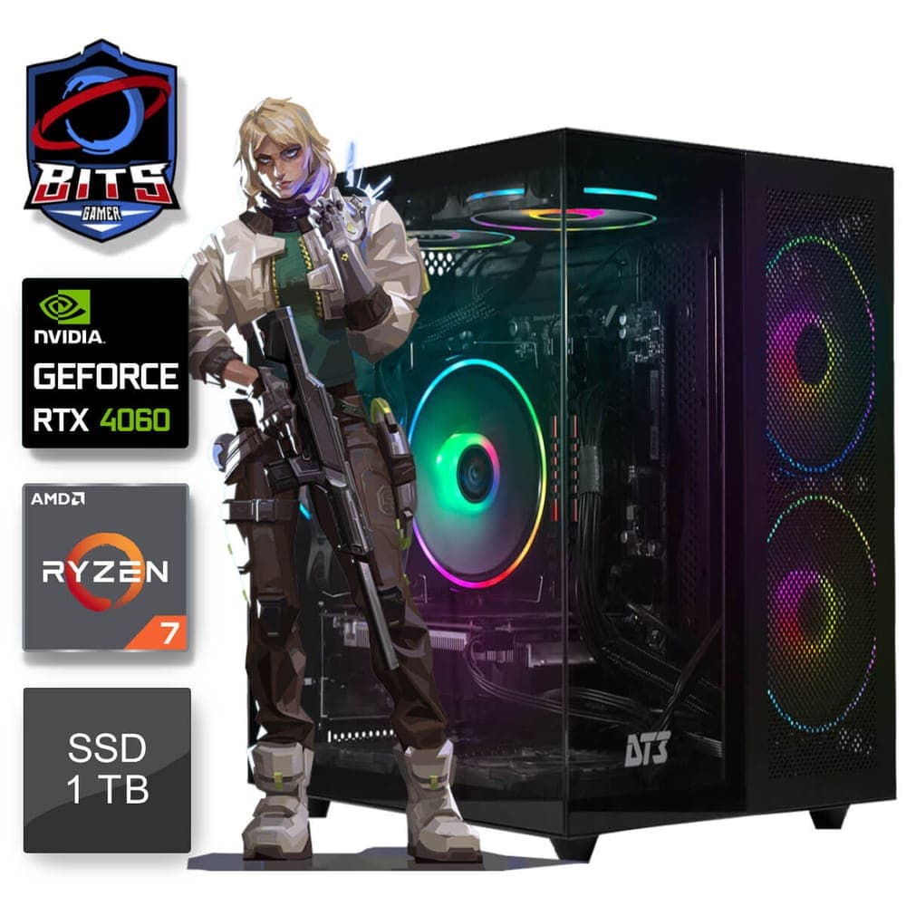 PC Gamer Bits 2025 - Ryzen 7 8700F, 32GB, SSD 1TB, Video Geforce RTX 4060, Windows 11
