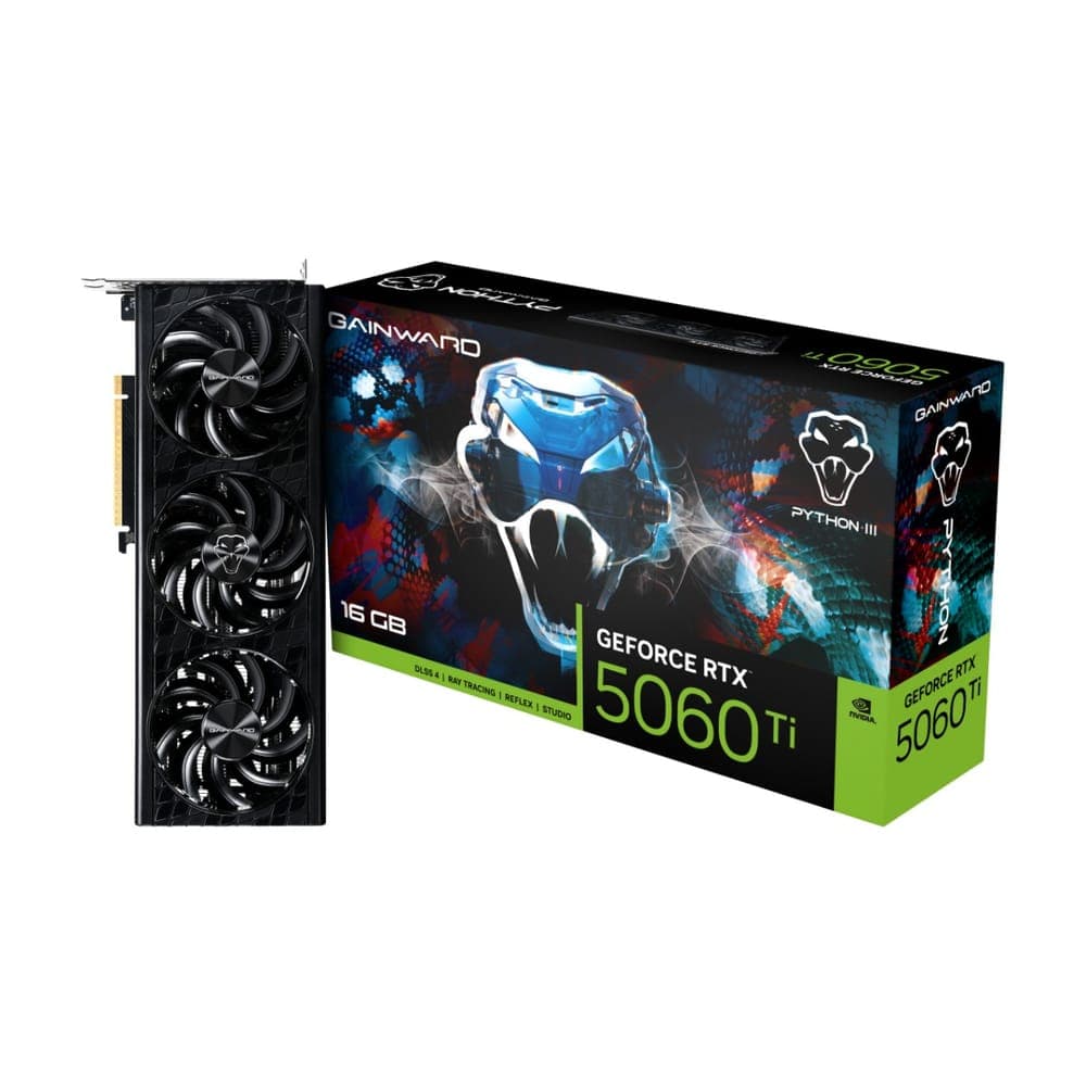 Placa de Vídeo GeForce RTX 5060 Ti 16GB GDDR7 128bits - DLSS 4 - Python III - Gainward NE7506T019T1-GB2061T