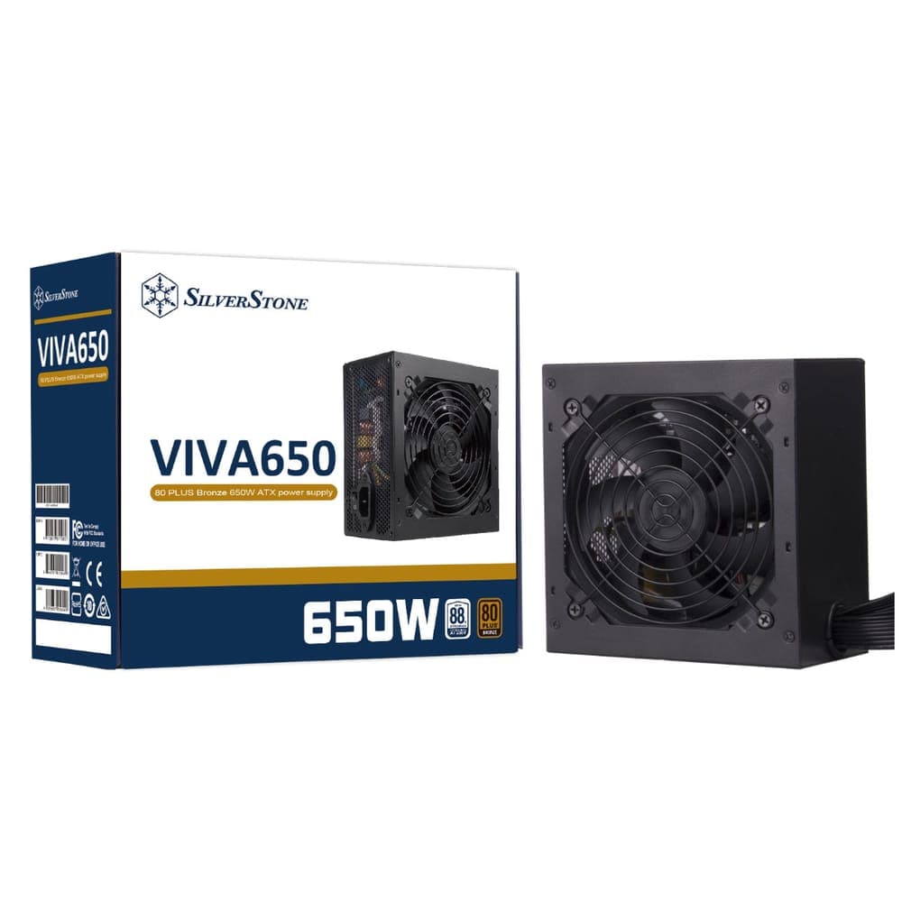 Fonte 650W SilverStone Viva 650 - PFC Ativo - Eficiência 80% - 80 PLUS® Bronze - SST-VA650-B