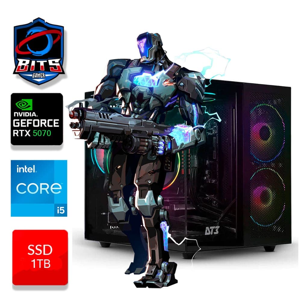 PC Gamer Bits 2025 - Intel i5 14400F, 16GB, SSD 1TB NVMe, Video GeForce RTX 5070 12GB, Windows 11 Professional