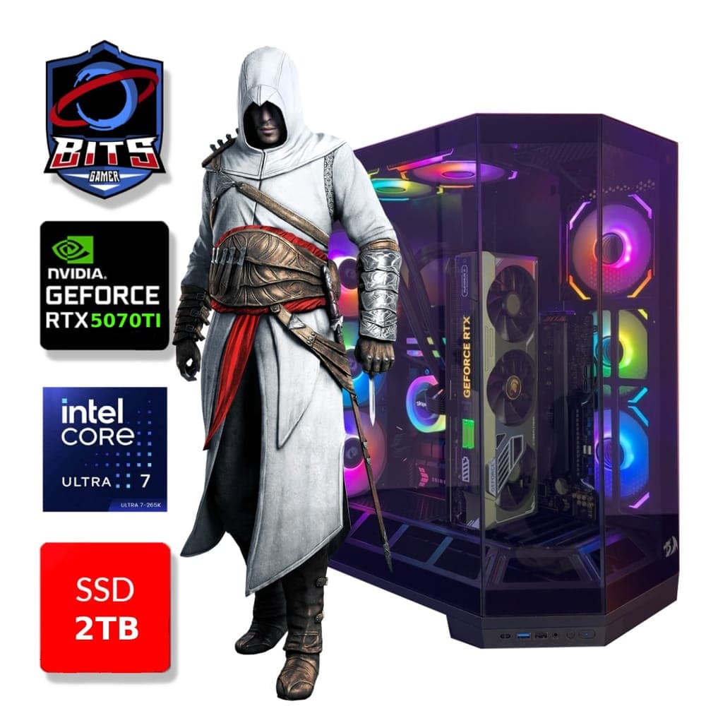 PC Gamer Bits Vortex 2026 - Intel Ultra 7 265KF, 64GB, SSD 2TB NVMe, Vídeo GeForce RTX 5070TI 16GB - Windows 11 Professional