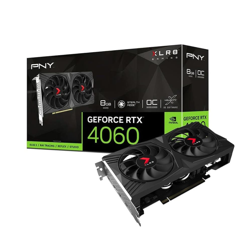 Placa de Vídeo GeForce RTX 4060 8GB GDDR6 128bits - XLR8 Gaming Verto OC Dual Fan - PNY VCG40608DFXPB1-O