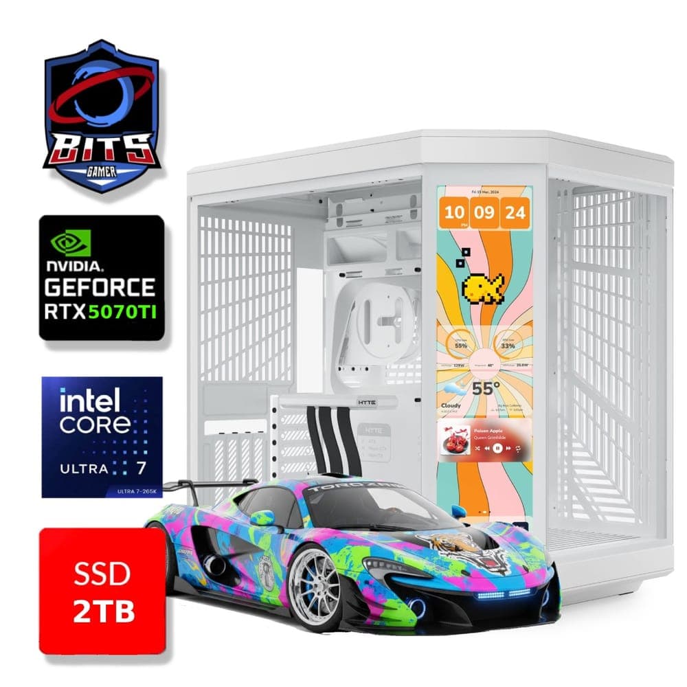 PC Gamer Bits White 2026 - Intel Ultra 7 265KF, 64GB, SSD 2TB NVMe, Vídeo GeForce RTX 5070TI 16GB - Windows 11 Professional