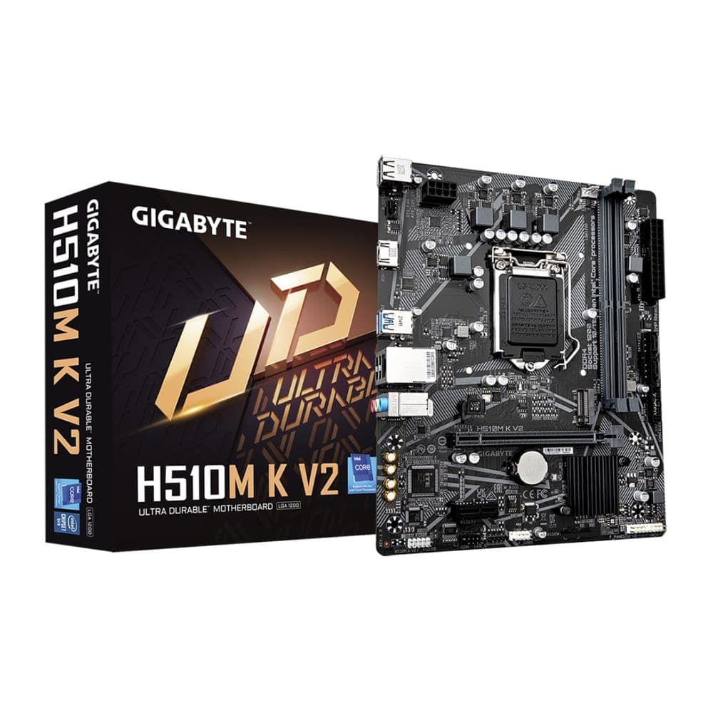 Placa Mãe Gigabyte H510M K V2 (LGA 1200 - DDR4 2933) - Chipset Intel H510M - USB 3.2 - Slot M.2 - Micro ATX