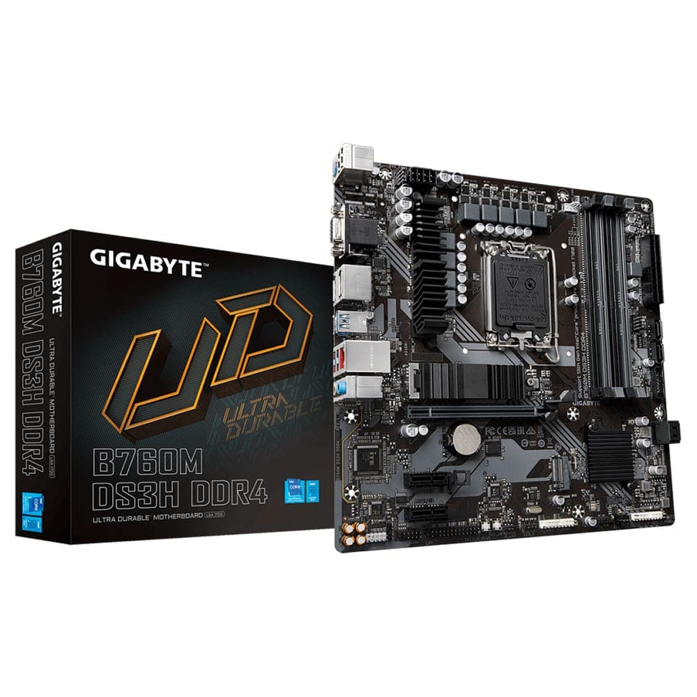 Placa Mãe Gigabyte B760M DS3H WiFi (LGA 1700 - DDR4 5333 O.C) - Chipset Intel B760M - USB 3.2 - Slot M.2 - Micro ATX