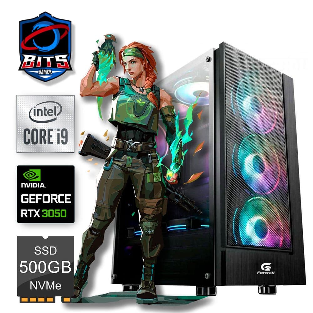PC Gamer Bits 2024 - Intel® Core i9 10900F, RAM 16GB, SSD 500GB, GeForce RTX 3050