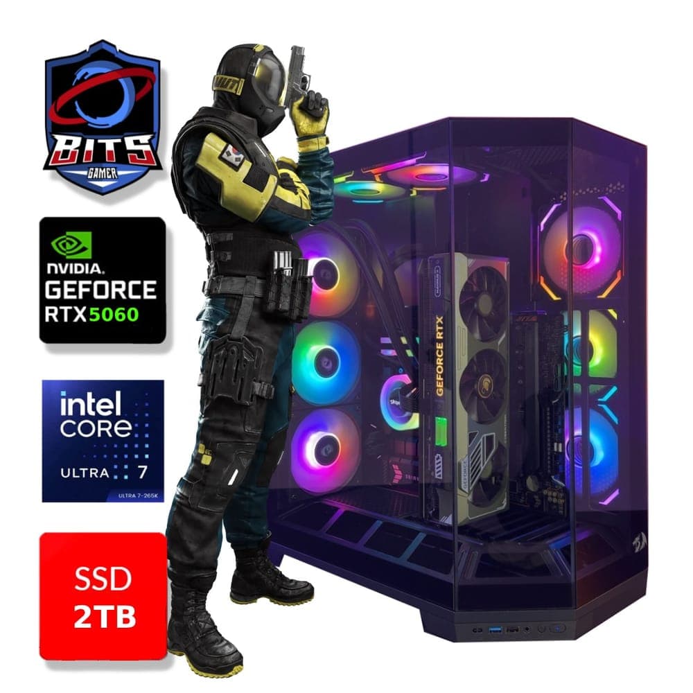 PC Gamer Bits Vortex 2026 - Intel Ultra 7 265KF, 64GB, SSD 2TB NVMe, Vídeo GeForce RTX 5060 8GB - Windows 11 Professional