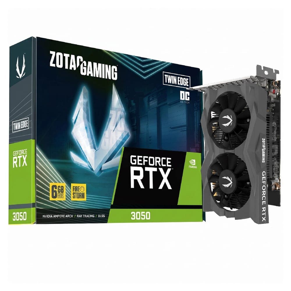 Placa de Vídeo GeForce RTX 3050 6GB GDDR6 96bits - Zotac Twin Edge OC ZT-A30510H-10A