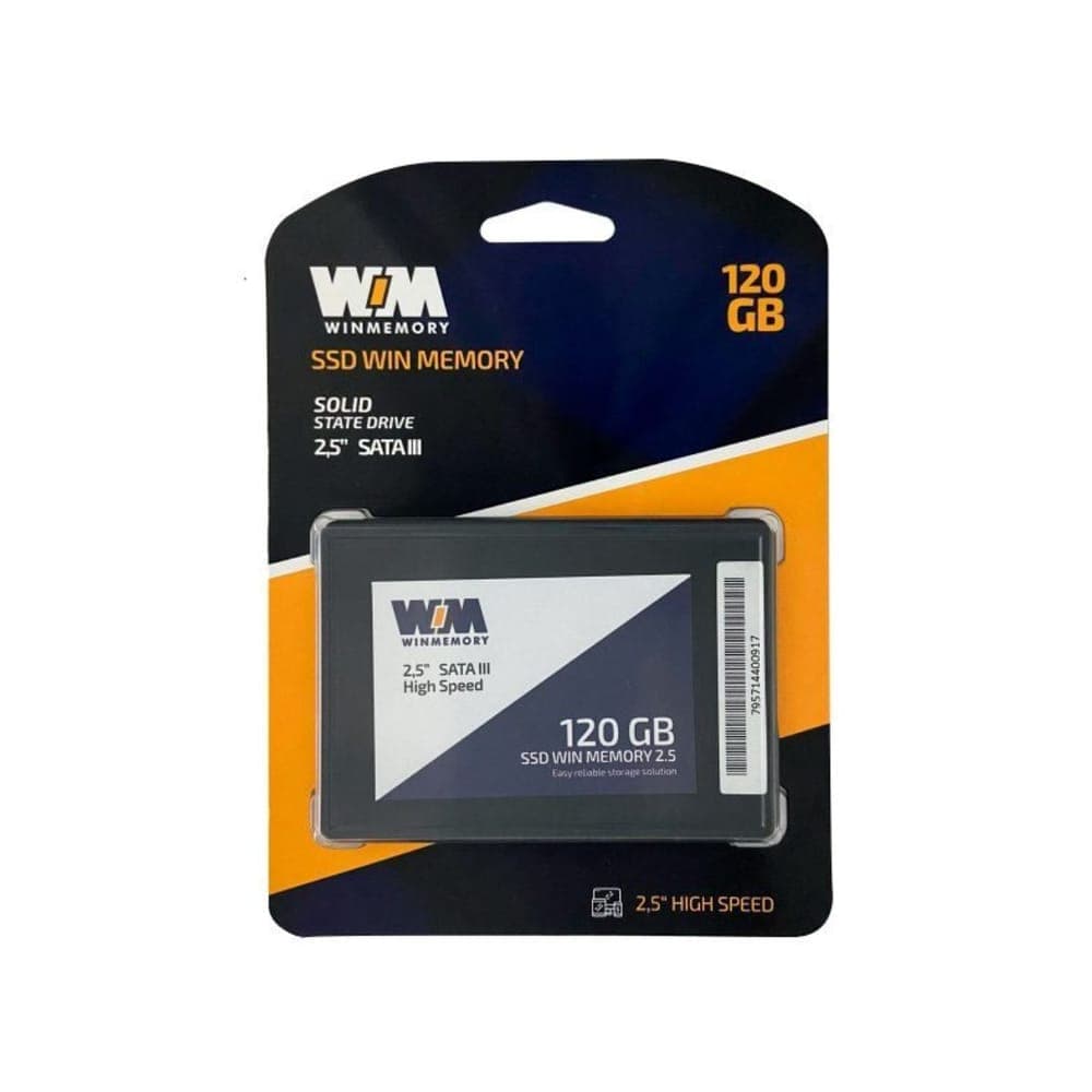 SSD 120GB Winmemory - SATA - Leitura 520MB/s - Gravação 420MB/s - SWR120G-DS1