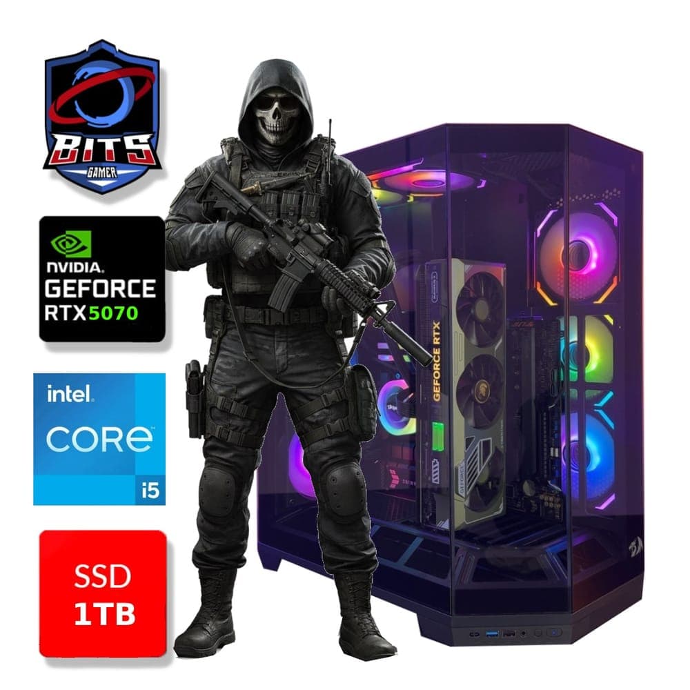 PC Gamer Bits Vortex 2026 - Intel I5 14400F, 32GB, SSD 1TB NVMe, Vídeo GeForce RTX 5070 12GB - Windows 11 Professional