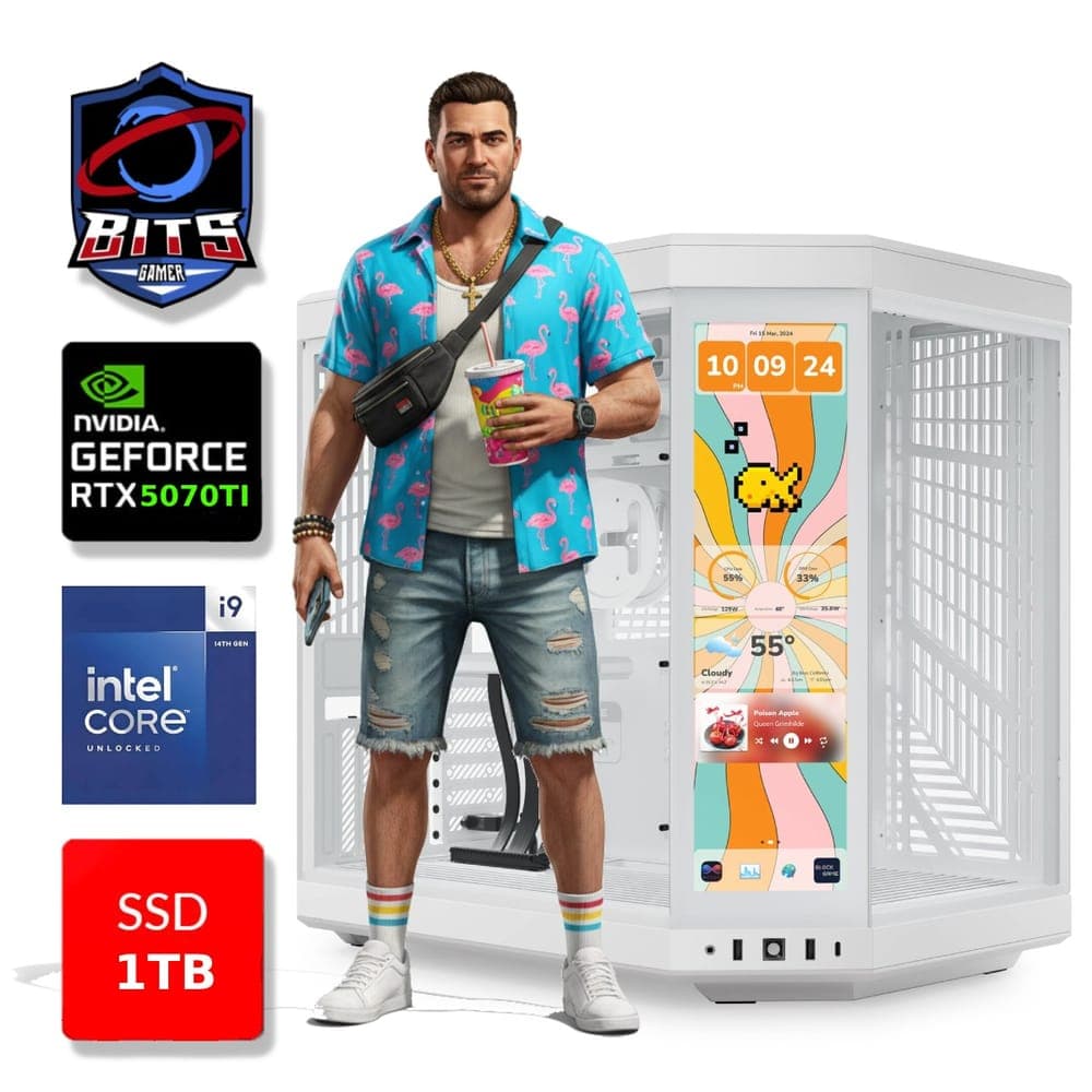 PC Gamer Bits White 2026 - Intel i9 14900K, 32GB, SSD 1TB NVMe, Vídeo GeForce RTX 5070TI 16GB - Windows 11 Professional