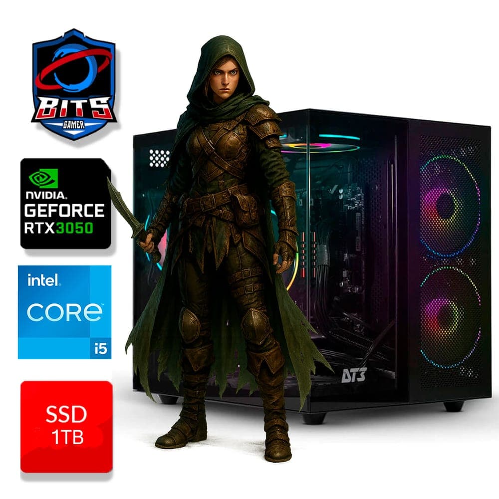 PC Gamer Bits 2025 - Intel i5 12400F, 16GB, SSD 1TB NVMe, Video GeForce RTX 3050 6GB, Windows 11 Professional