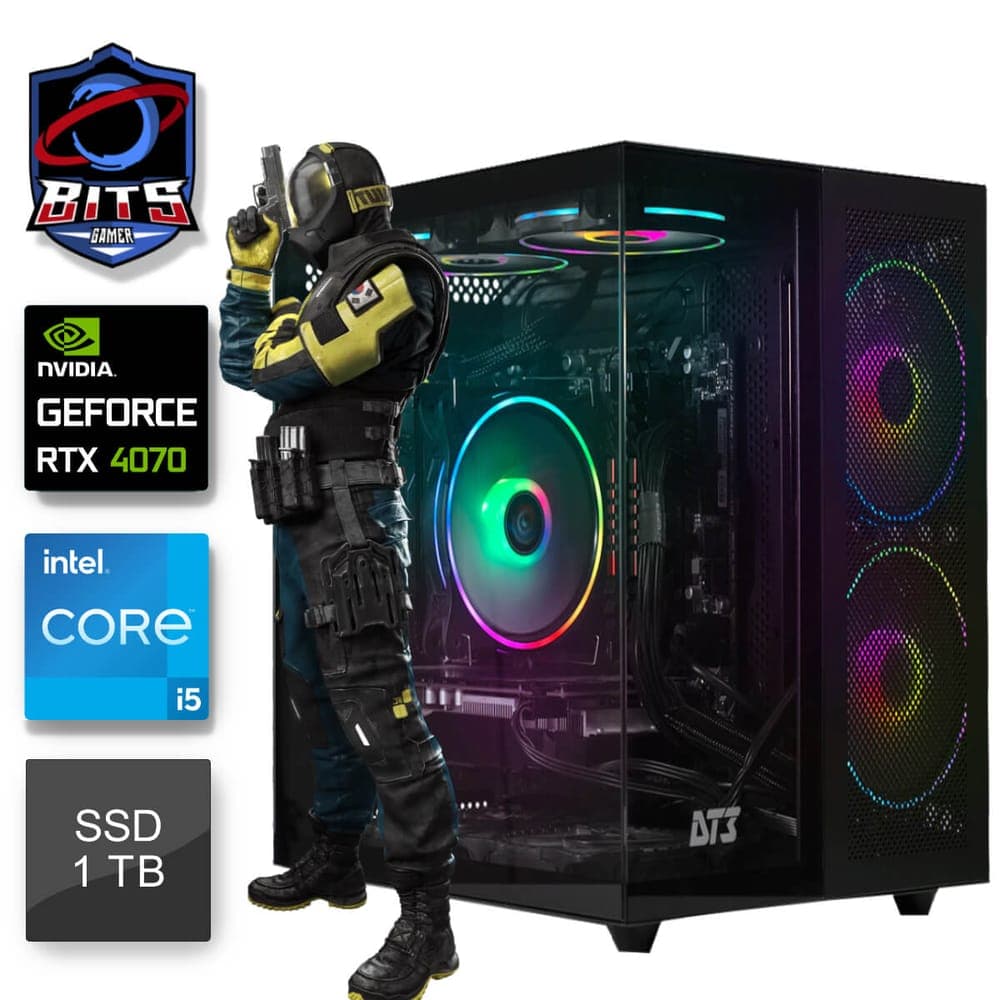 PC Gamer Bits 2025 - Intel i5 14400F, 32GB, SSD 1TB, Video GeForce RTX 4070 Super, Windows 11