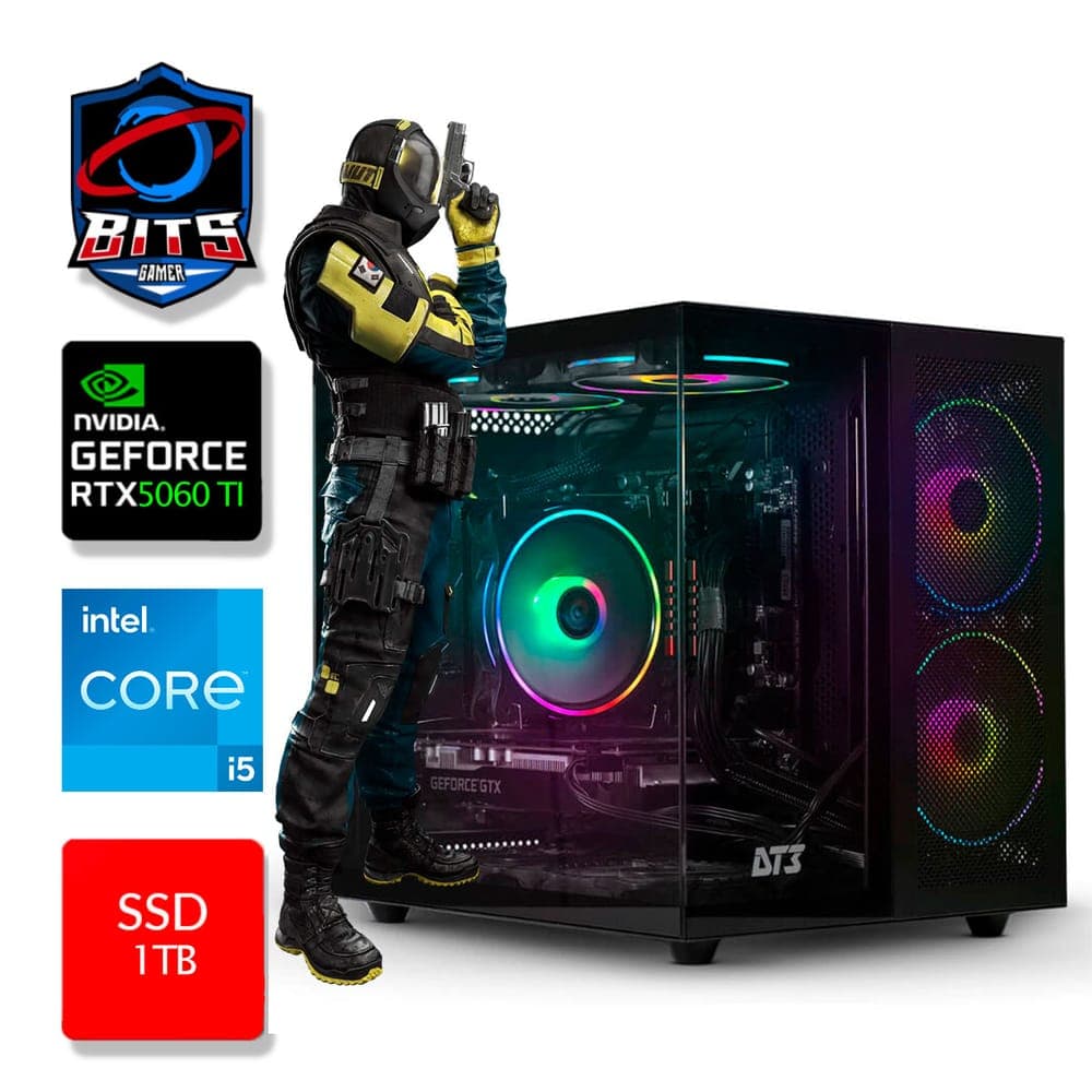 PC Gamer Bits 2026 - Intel Core Ultra 5 245KF, 16GB, SSD 1TB NVMe, GeForce RTX 5060TI 8GB, Windows 11 Professional