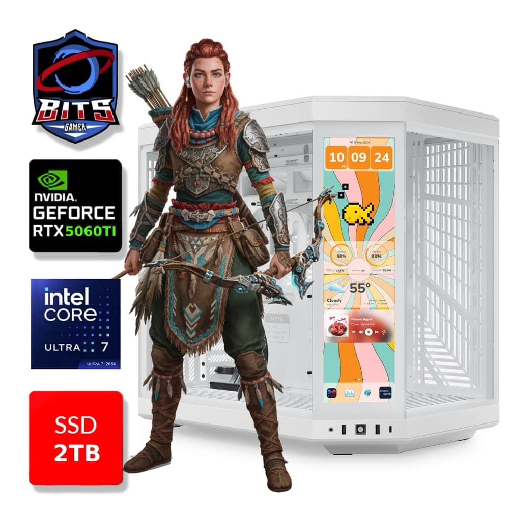 PC Gamer Bits White 2026 - Intel Ultra 7 265KF, 64GB, SSD 2TB NVMe, Vídeo GeForce RTX 5060TI 16GB - Windows 11 Professional