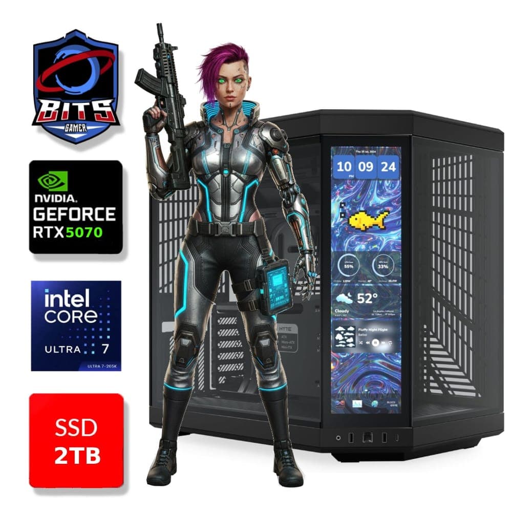 PC Gamer Bits 2026 - Intel Ultra 7 265KF, 64GB, SSD 2TB NVMe, Vídeo GeForce RTX 5070 12GB - Windows 11 Professional