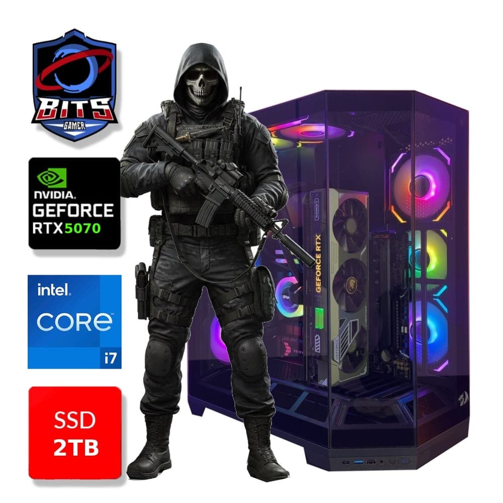PC Gamer Bits Vortex 2026 - Intel I7 14700F, 64GB, SSD 2TB NVMe, Vídeo GeForce RTX 5070 12GB - Windows 11 Professional