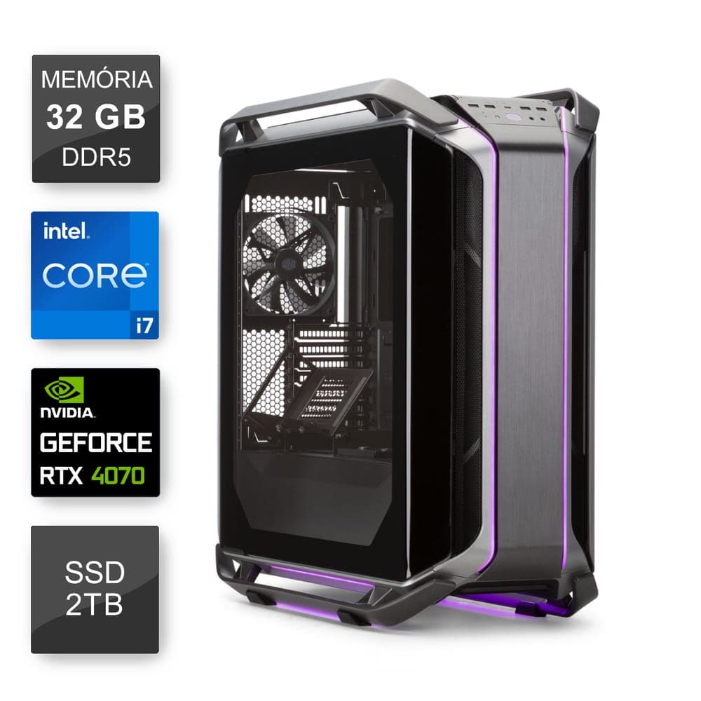 PC Gamer Bits Overkill - Intel i7 14700F, 32GB, SSD 2TB, Video GeForce RTX 4070 Super, Windows 11